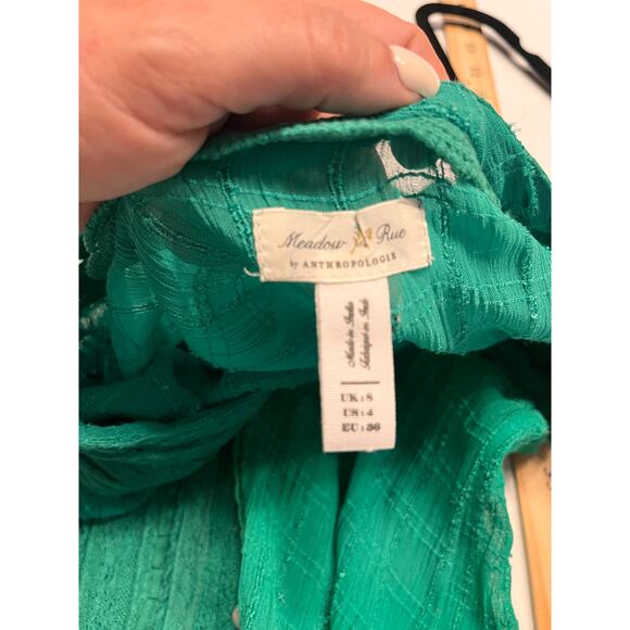 Anthropologie Meadow Rue Women's Green Button Down Mini Dress Size 4 - Picture 4 of 10